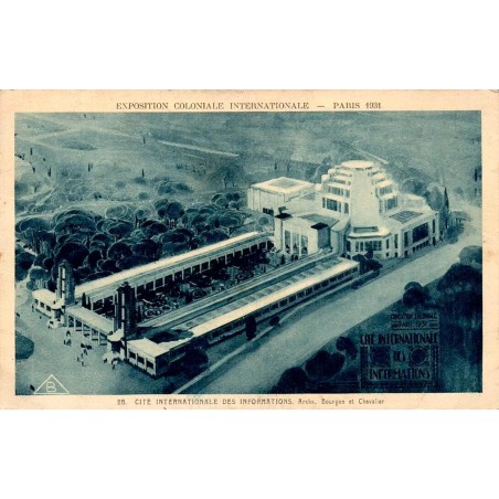 Carte postale ancienne Exposition Coloniale Internationale Paris 1931 Cité Internationale des Informations
