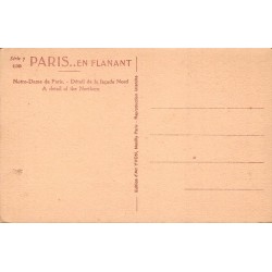 CPA Notre-Dame de Paris Chimères Façade Nord Paris en flânant Yvon
