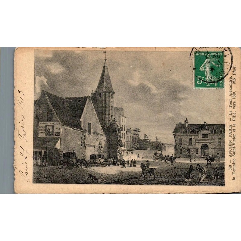 Carte postale ancienne Ancien Paris Tour Alexandre III Fontaine Saint-Victor