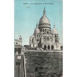 Carte postale ancienne Paris Sacré-Cœur de Montmartre avec funiculaire