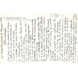 Carte postale ancienne La Roquebrussanne Hôtel de la Loube et Grand’rue Var