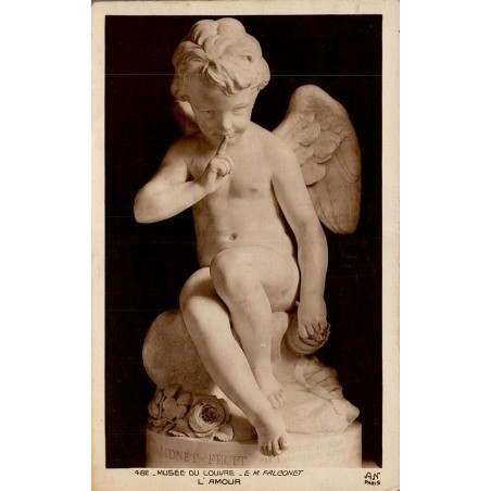 Carte Postale Ancienne Paris Musée du Louvre L'Amour Falconet S.I.P. 1932