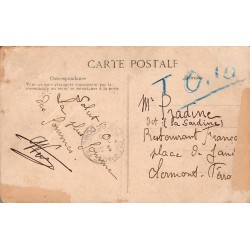 Carte postale ancienne de l'Arc de Triomphe de l'Étoile à Paris avec timbre Semeuse de 5 centimes