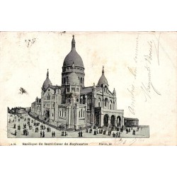 Carte postale ancienne de la basilique du Sacré-Cœur de Montmartre voyagée en 1902