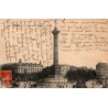 Carte postale ancienne de la place de la Bastille à Paris avec la Colonne de Juillet, vue animée vers 1912.