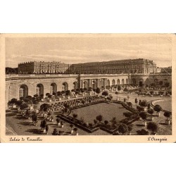 Carte postale ancienne de l'Orangerie du Château de Versailles oblitérée en 1935.