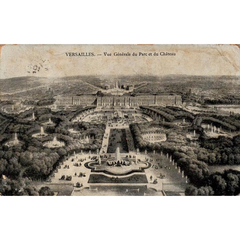 Carte Postale Ancienne Versailles – Vue Générale du Parc et du Château – Édition Cosser