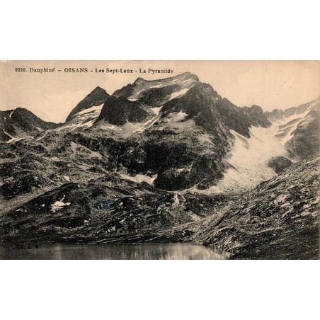 Carte postale ancienne des Sept-Laux et du sommet de la Pyramide dans le massif de l'Oisans en Isère