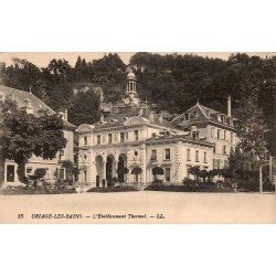 Carte postale ancienne de l'Établissement Thermal d'Uriage-les-Bains en Isère au début du XXe siècle
