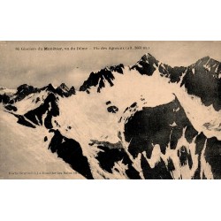 Carte postale ancienne des glaciers du Monêtier et du Pic des Agneaux dans le massif des Écrins