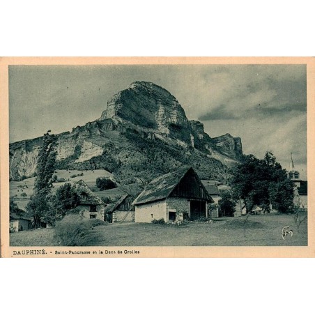 Carte postale ancienne de Saint-Pancrasse avec la Dent de Crolles dans le massif de la Chartreuse