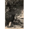 Carte postale ancienne des Cuves de Sassenage montrant le Grand Vestibule et la cascade souterraine