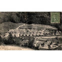 Carte postale ancienne du couvent de la Grande-Chartreuse avec vue générale du monastère en Isère