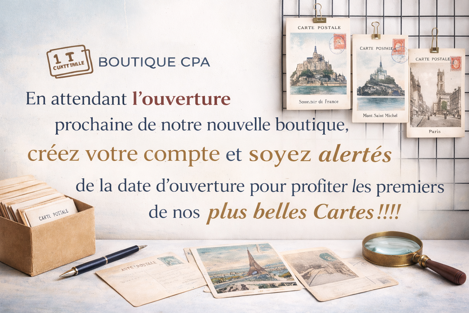 Création de compte préalable à l'ouverture du site.... Inscrivez vous vites, pleins de surprises à venir pour les inscrits !